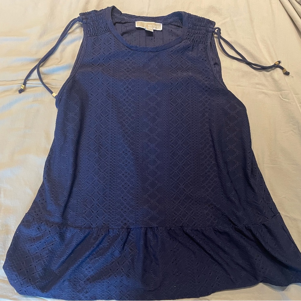 MICHAEL Michael Kors Navy Eyelet Tank Top